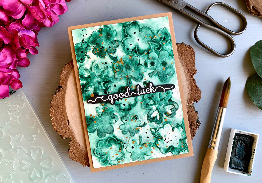 Doing a fun technique using embossing folders and watercolours and making a greeting card for St. Patrick's day.