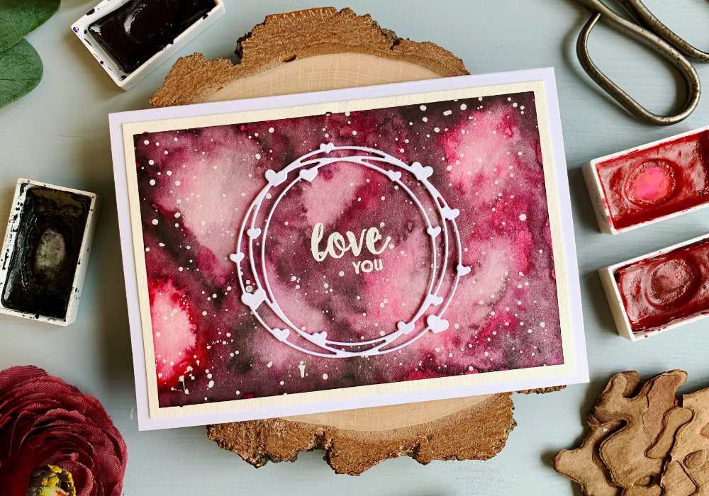 Learn how to paint a very simple watercolour galaxy with this tutorial and make a very simple DIY card for Valentine's day or anniversary.