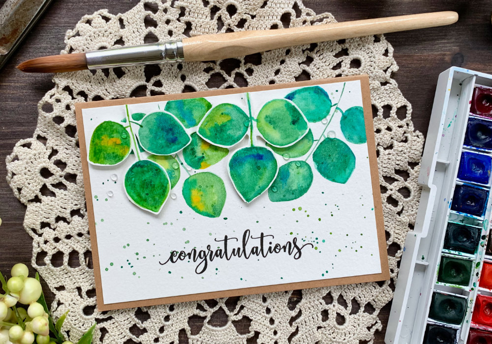 Create a beautiful handmade greeting card for the early fall by painting very simple green leaves with added dimension by fussy cutting and adding foam tape. This card is budget friendly and perfect for beginners.
