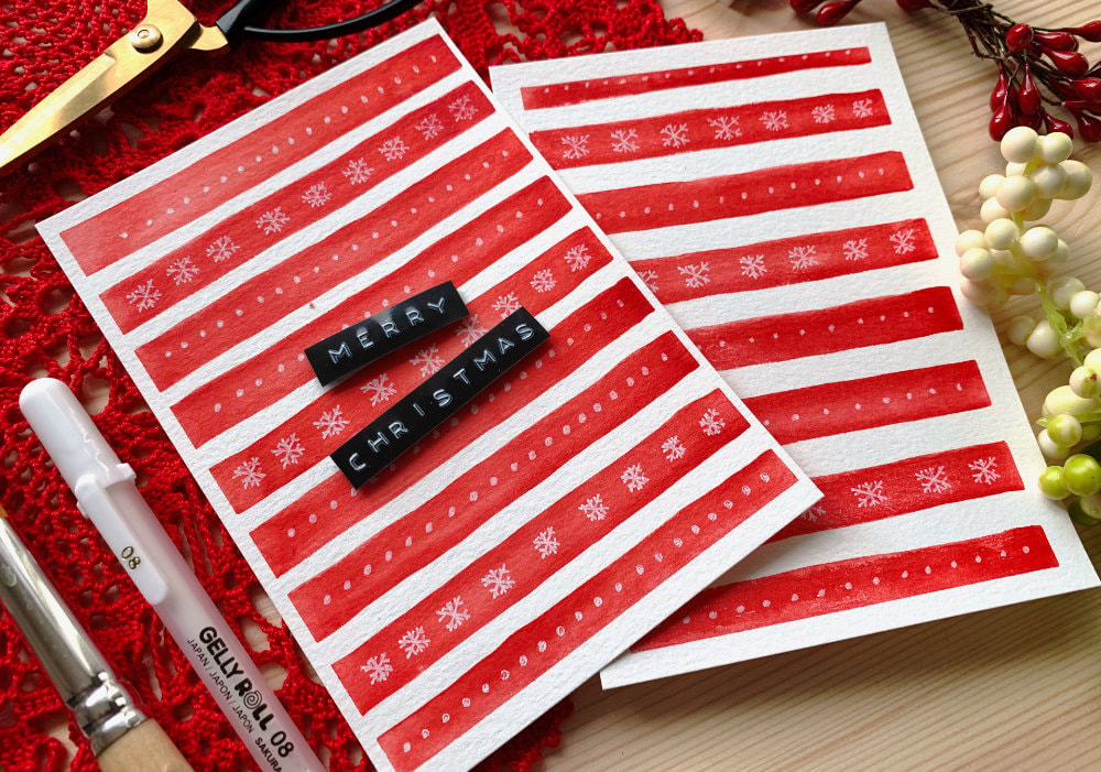 Simple and easy watercolour background for DIY handmade Christmas cards, where you don’t need any stamps or dies.