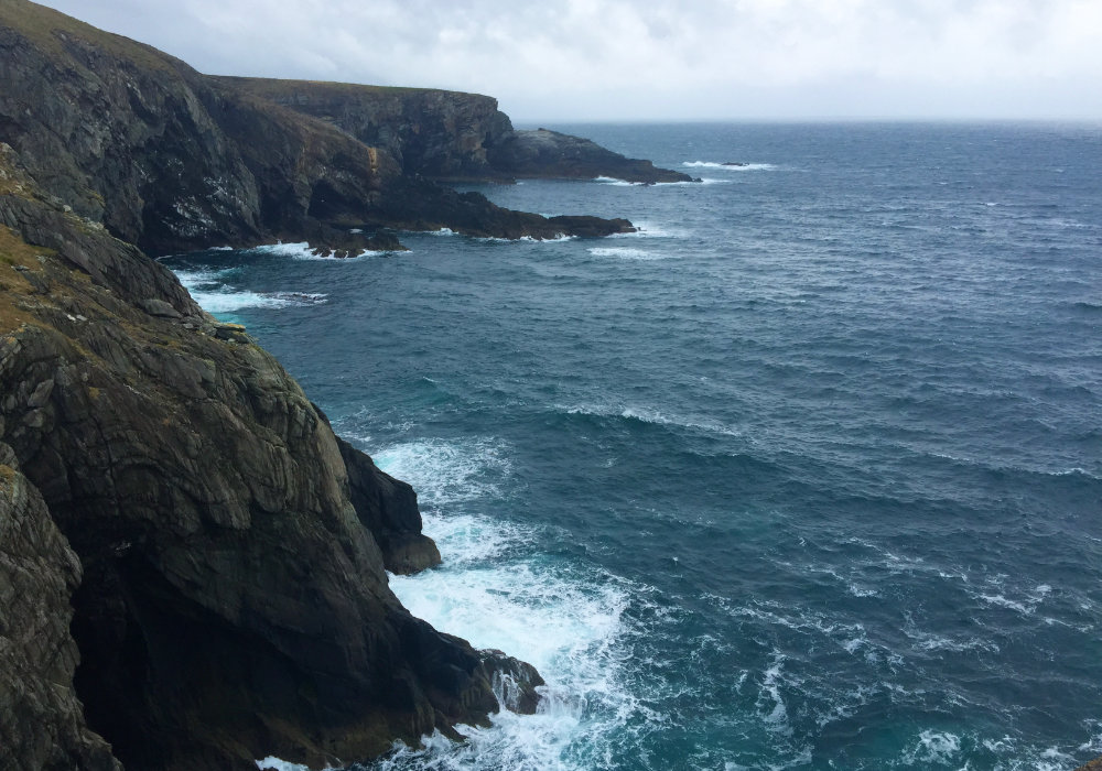 Photo of Irish cliffs and sea.