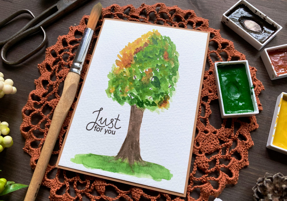 Learn to paint a simple tree in autumnal colours using watercolours and create a beautiful handmade card. This painting is for beginners and those who are looking for simple watercolour and card making ideas on budget. 