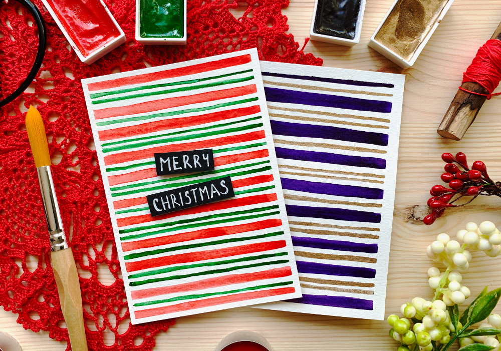 Simple and easy watercolour background for DIY handmade Christmas cards, where you don’t need any stamps or dies.