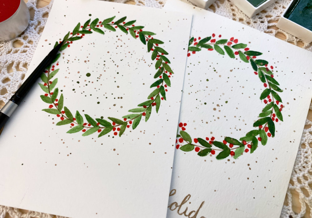 Simple, Very Basic Watercolour Christmas Wreath For Beginners | Holiday ...