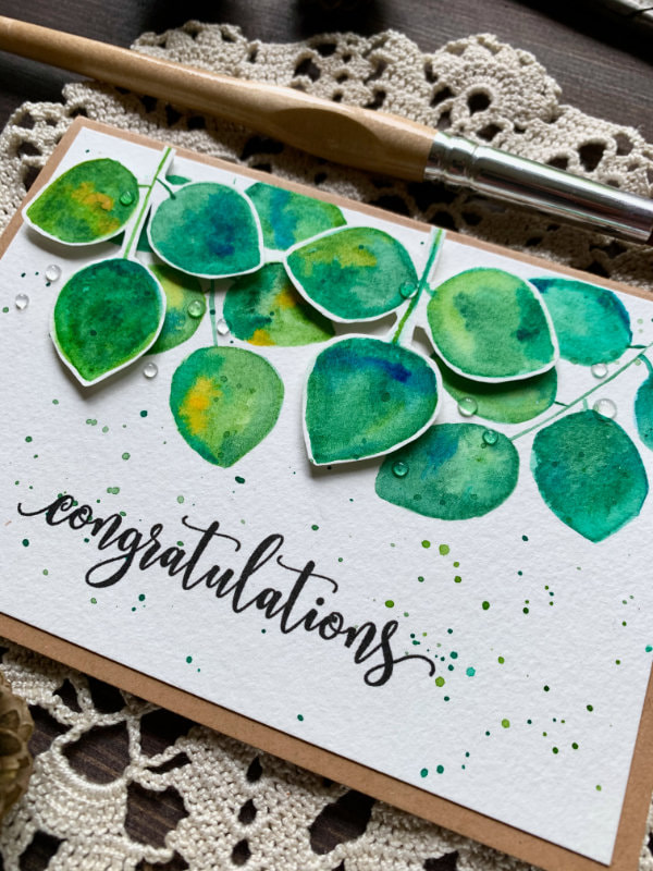 Create a beautiful handmade greeting card for the early fall by painting very simple green leaves with added dimension by fussy cutting and adding foam tape. This card is budget friendly and perfect for beginners.