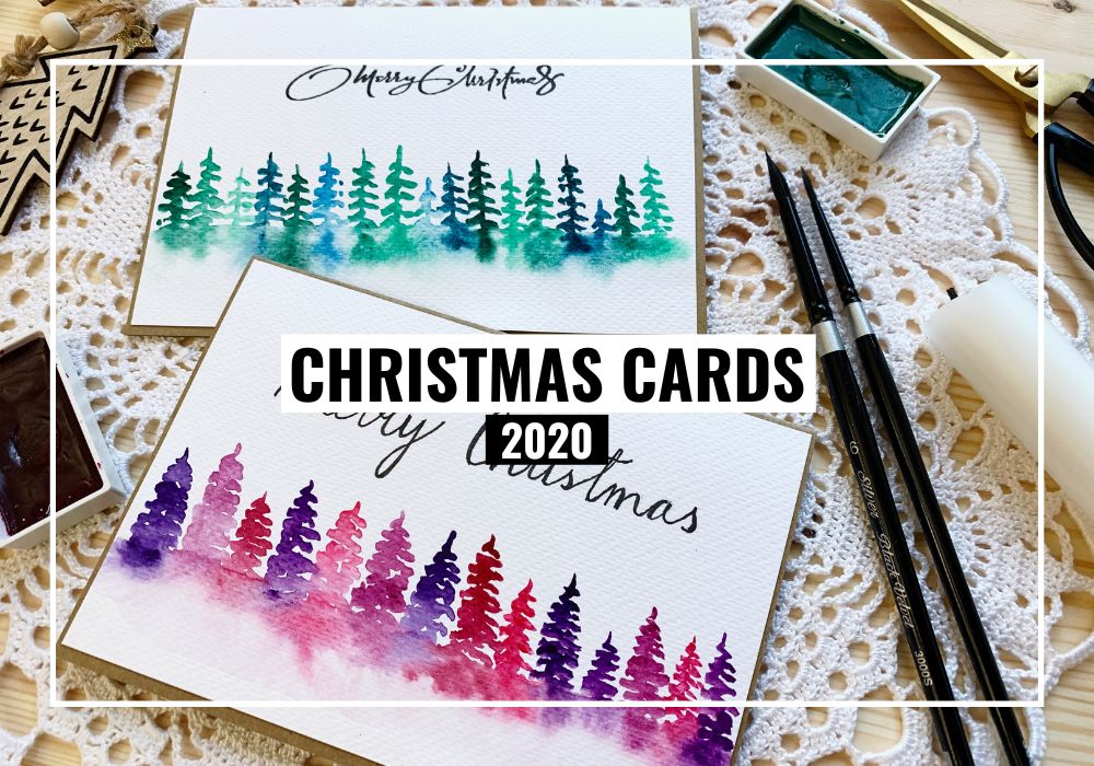 Create simple handmade Christmas cards.