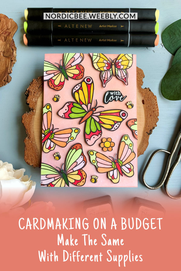 Have you ever liked a card a crafter made, but the supplies were just too expensive? In this blog post I will show you one of the solution to this situation. I was inspired by a card Kristina Werner made, but I just could not afford the stamp set. But where is a will there is a way!