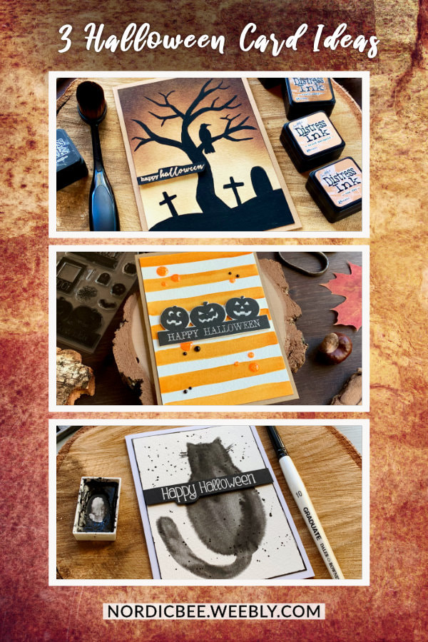 Are you looking for ideas for Halloween cards? Well, look no further. In this blog post you can find three different Halloween card that are easy to re-create with products that you already have or can find when shopping.