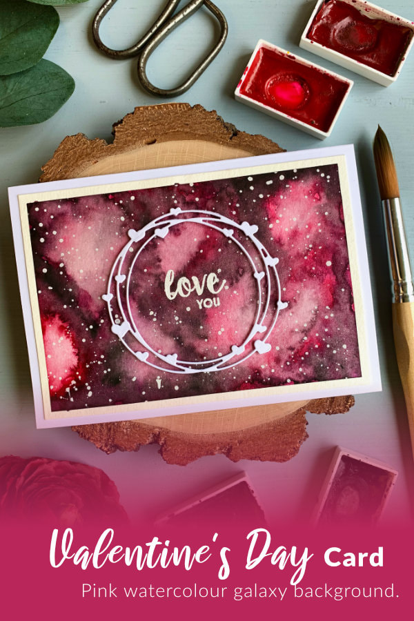 Learn how to paint a very simple watercolour galaxy with this tutorial and make a very simple DIY card for Valentine's day or anniversary.