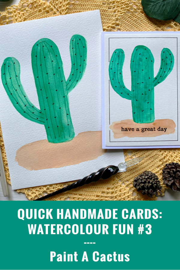 Learn how to paint a simple cactus using watercolours. Budget friendly DIY decor or a greeting card, perfect for beginners.