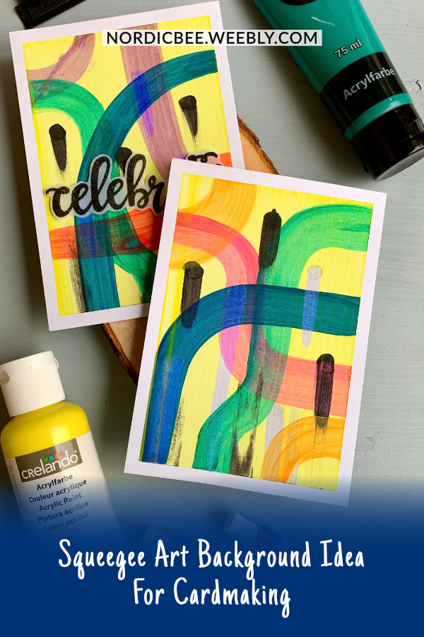 Try out simple squeegee painting and make a greeting card. Check out my blog post with tips & trick that I learned when making this background.  